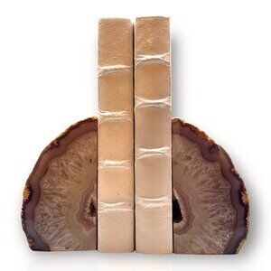 Crystal Bookends w/ Geode Center, Natural Agate , Mindfulness gift, 5+ lbs. (ER)